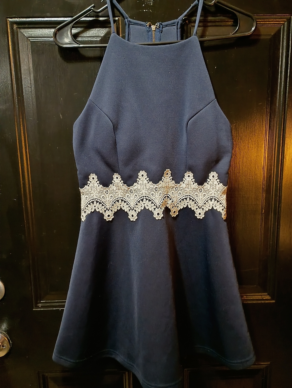 Women's "Papaya" Navy Halter Dress